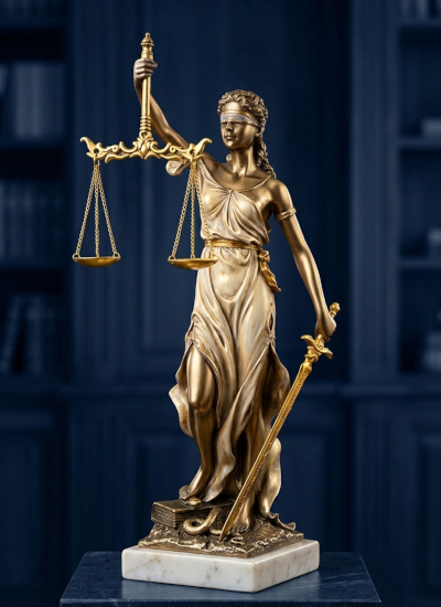Statua della Dea della Giustizia, simbolo del diritto